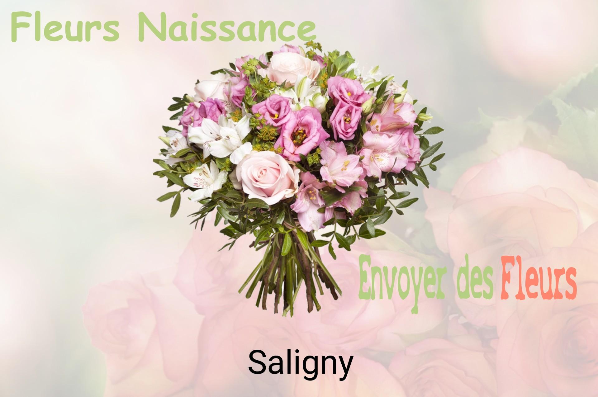 Bouquet de fleurs de naissance livré à Saligny