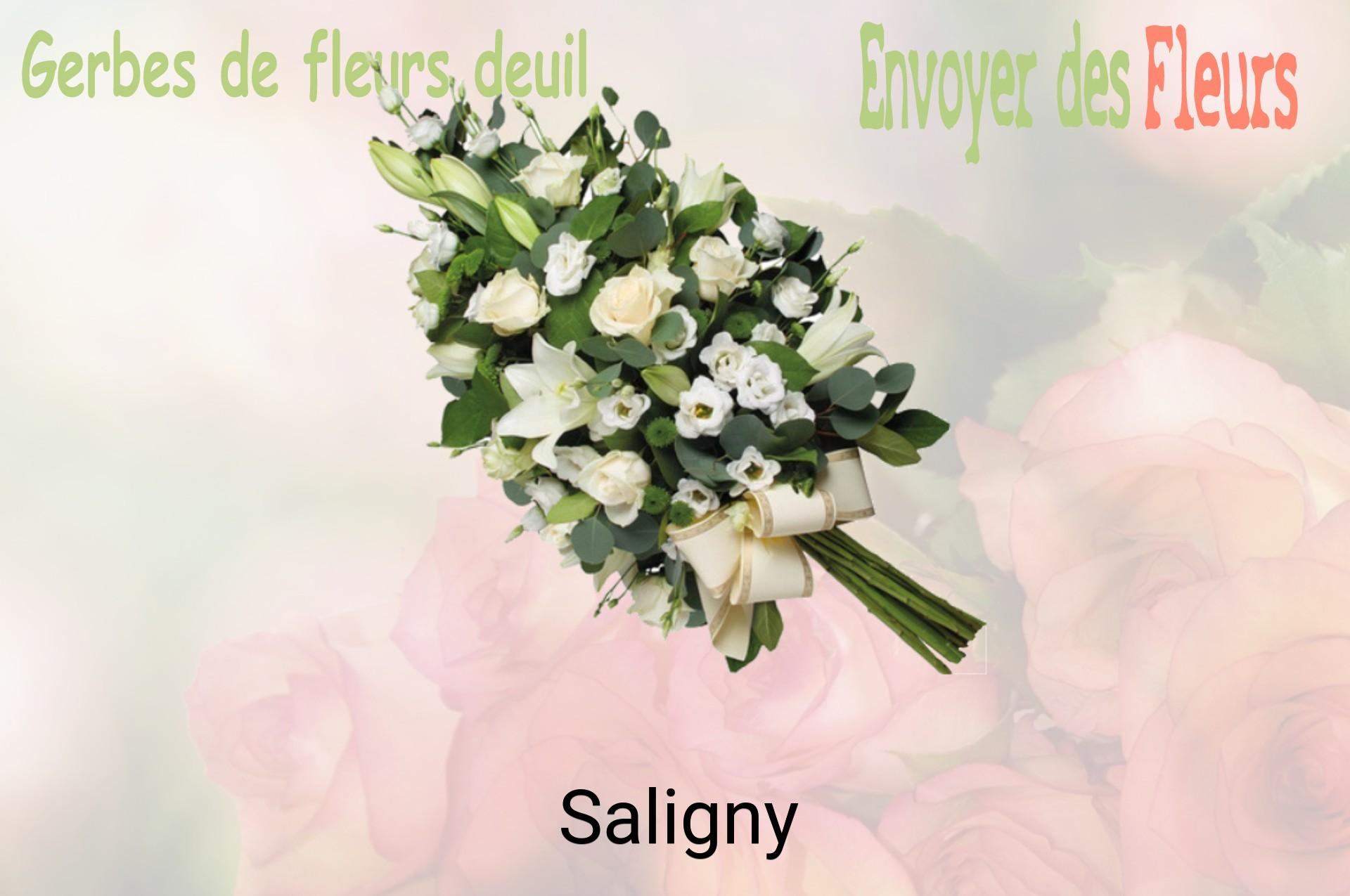 Gerbe de fleurs de deuil livrée à Saligny